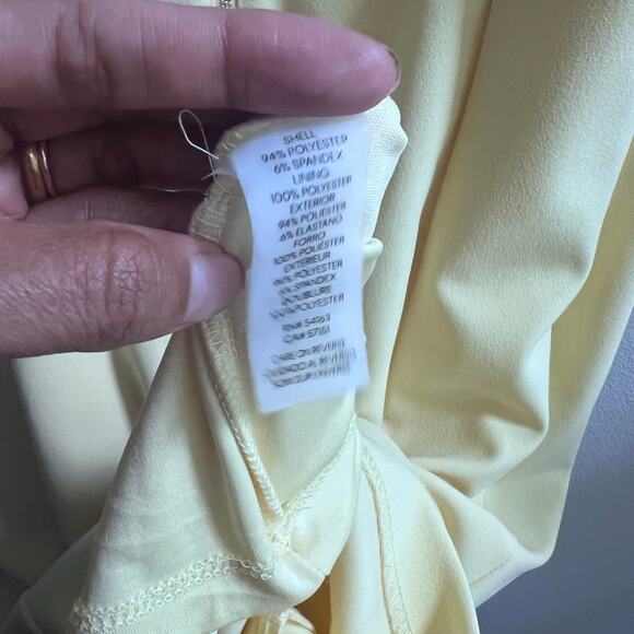 Calvin Klein Yellow Short Sleeves Midi Cocktail Office Dress Women's Size 12 - Picture 7 of 9
